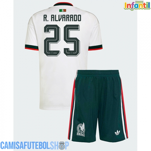 Camisa de time de futebol México Roberto Alvarado #25 Replicas 2º Equipamento Infantil Mundo 2026 Manga Curta (+ Calças curtas)